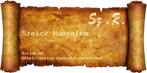 Szeicz Ruszalka névjegykártya